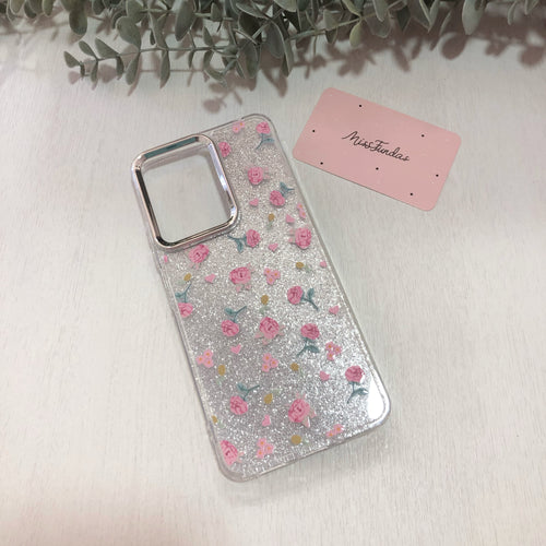 Funda Glitter Rosas