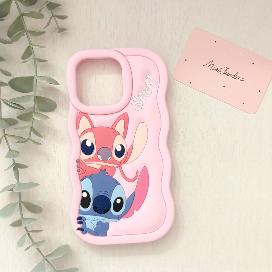 Funda 3D Stitch Pink