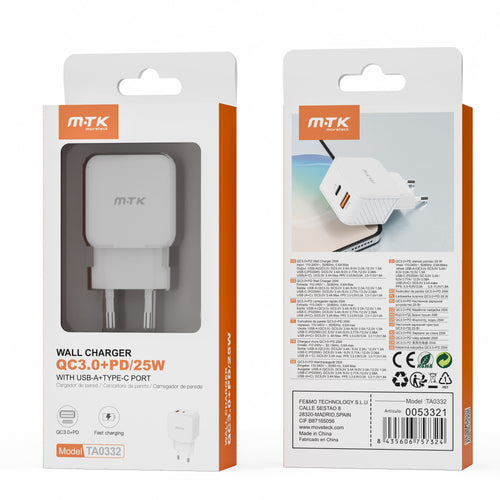 Cargador QC3.0+PD/25W MTK TA0332
