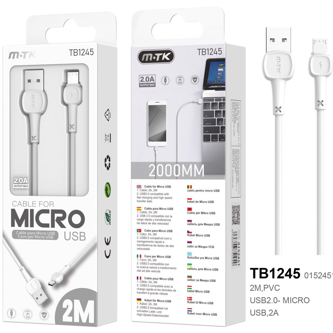 Cable TB1245 2M Micro USB MTK