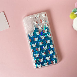 Funda Glitter Liquid Gatitos